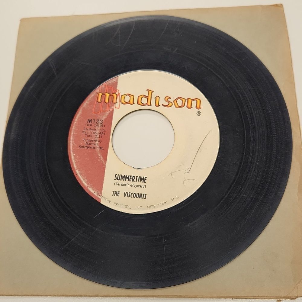 The Viscounts Night Train Summertime 45 RPM Vinyl Record